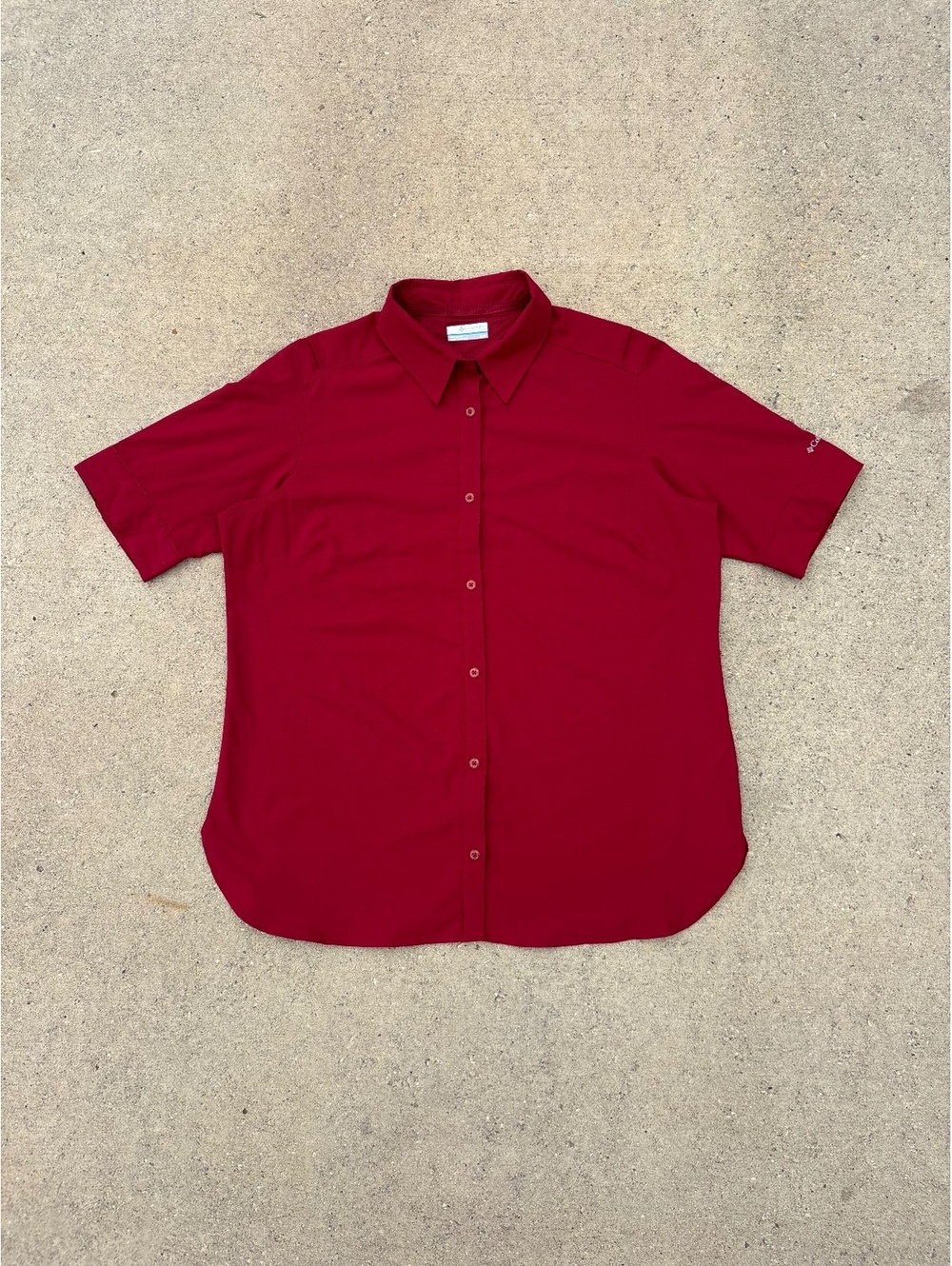 Columbia Red Short Sleeve Button-Up Shirt M/M